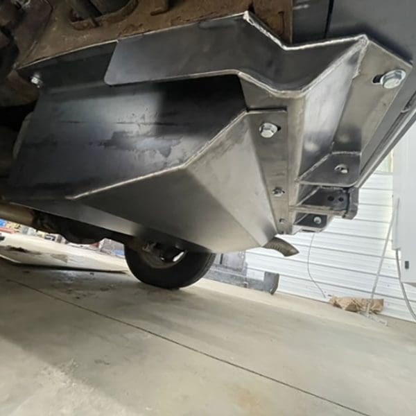 zj high clearance hitch receiver with tank skid installed