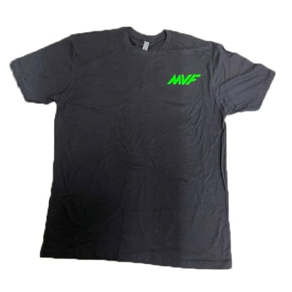MVF Tshirt front black with green ink