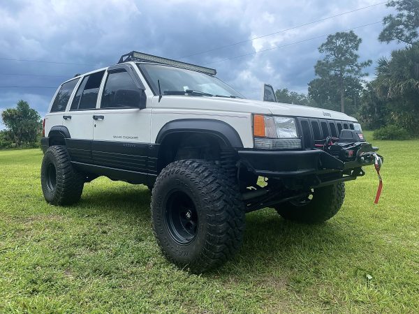 ZJ 93-98 Front bumper plated in with winch mount