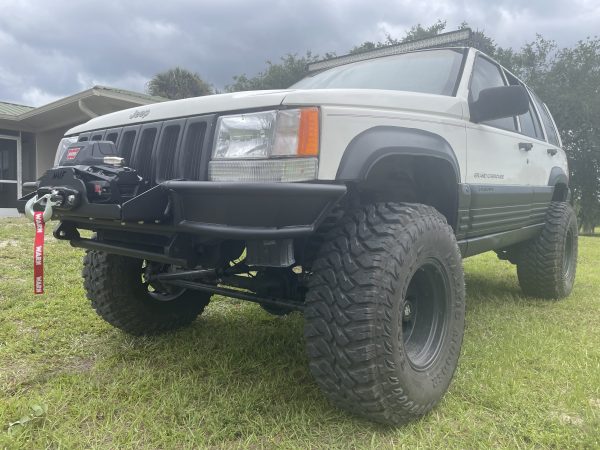 ZJ 93-98 Front bumper plated in with winch mount